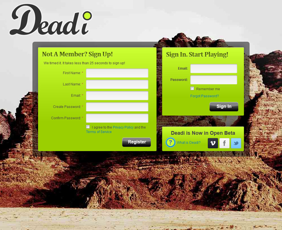 login page